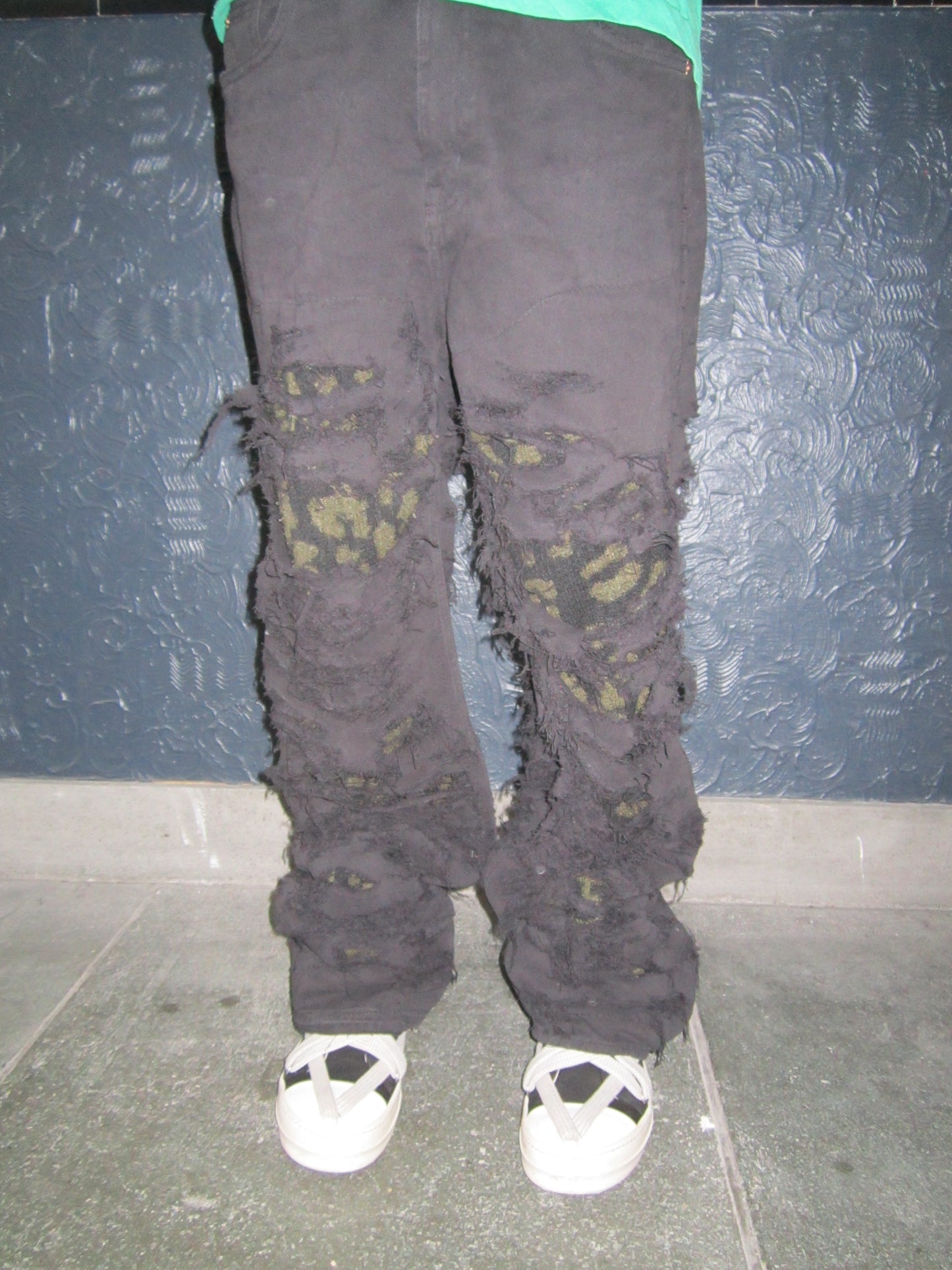 Destroyed Leopard Denim