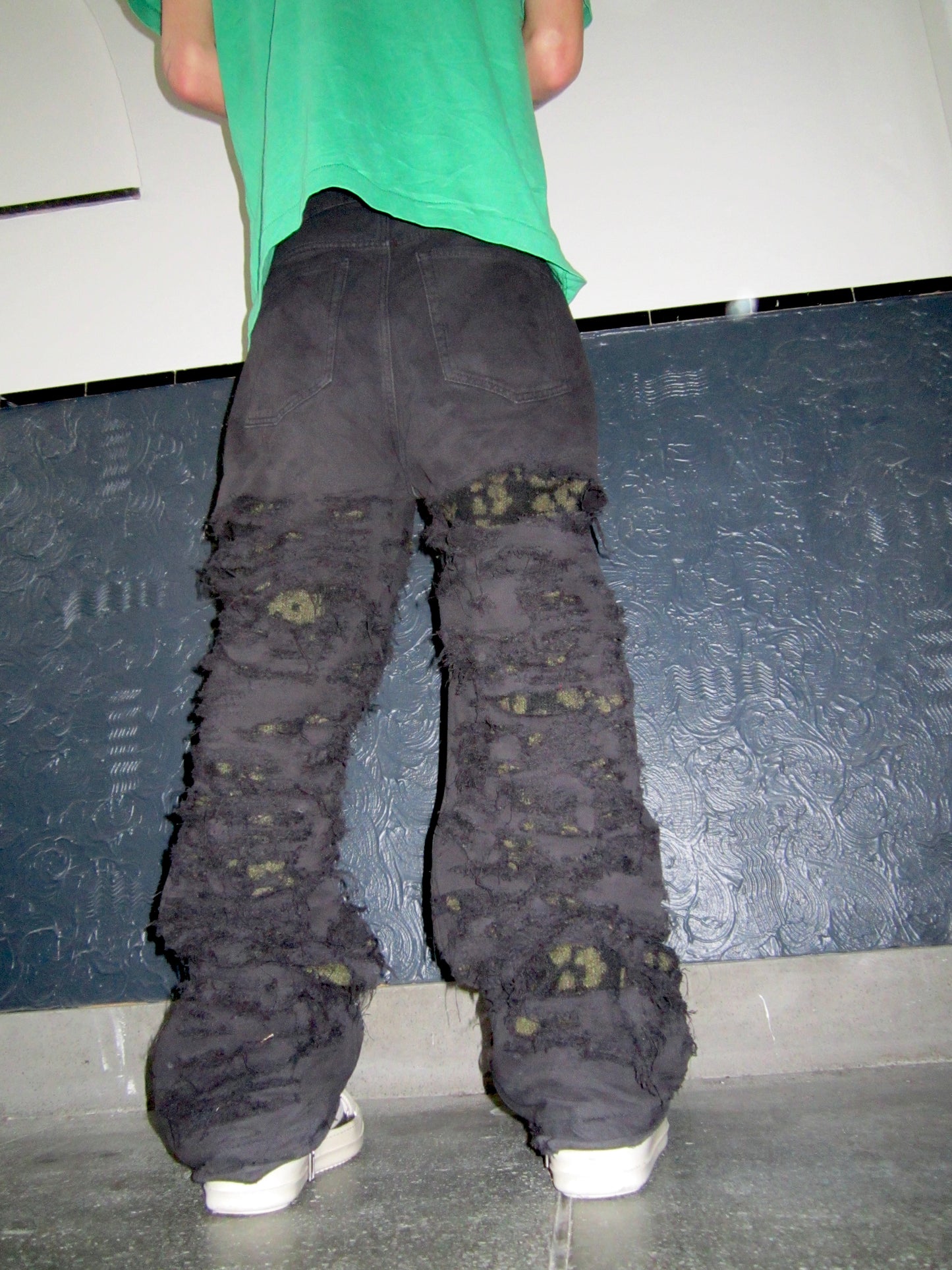 Destroyed Leopard Denim