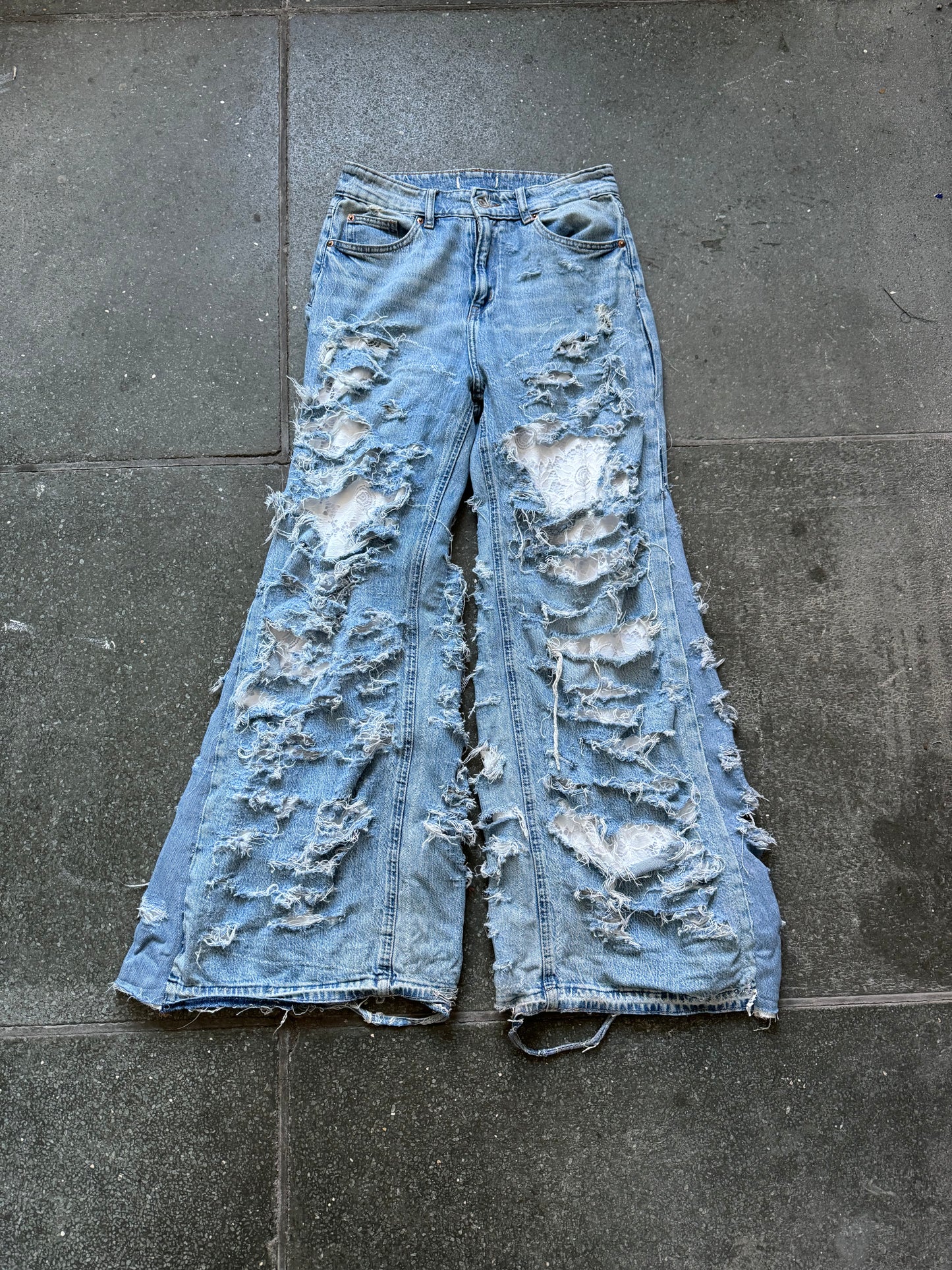 Destroyed Lace Denim