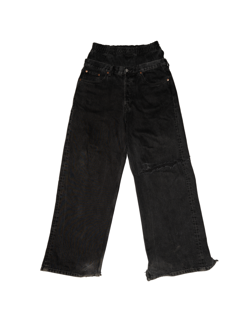 Doublewaisted Trashed Denim