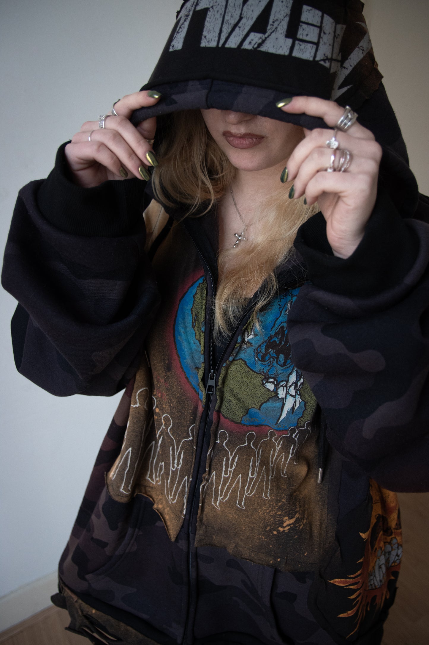 Oversize Patched Hoodie