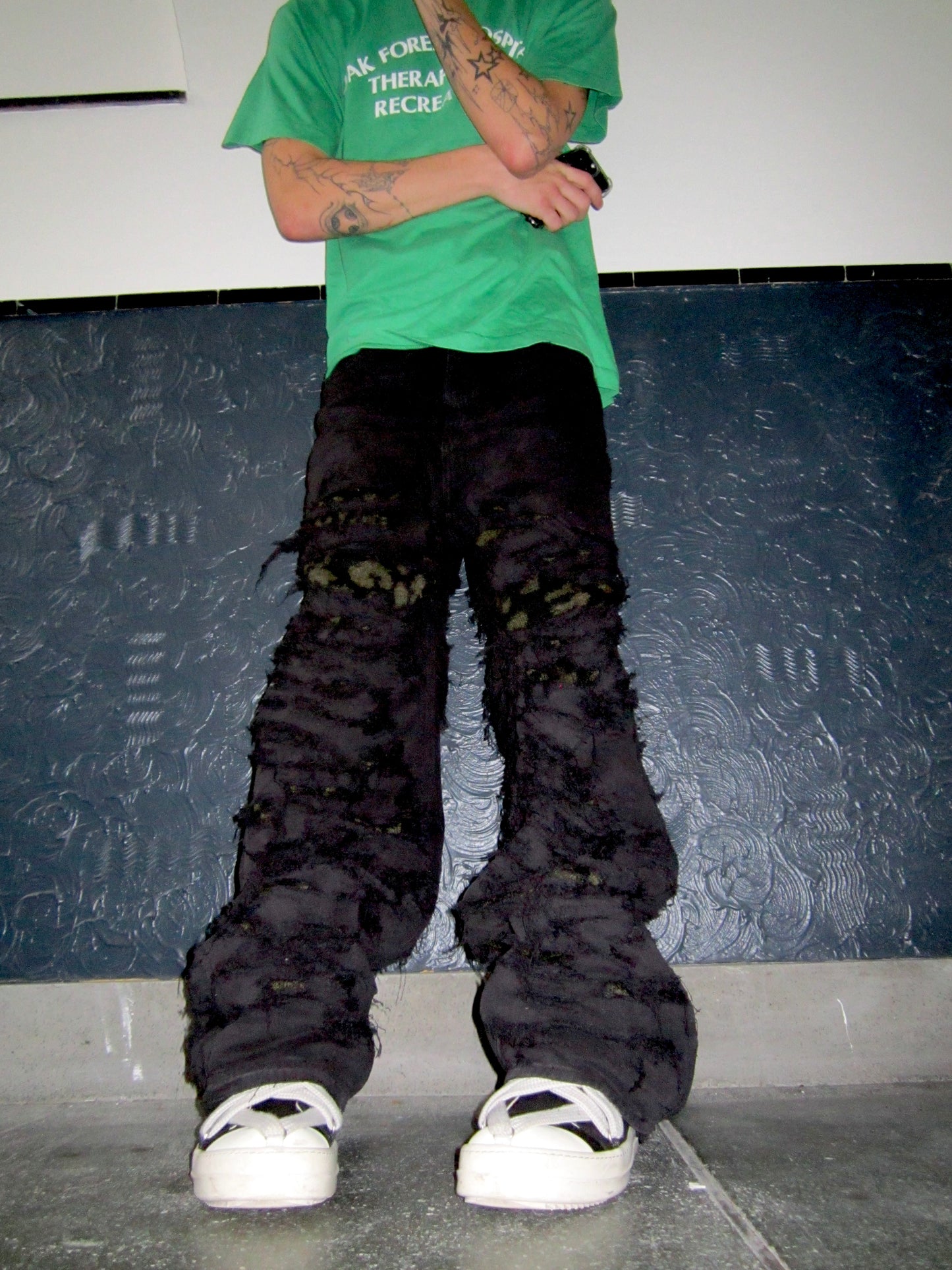 Destroyed Leopard Denim