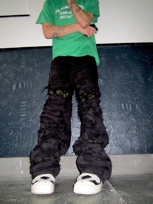 Destroyed Leopard Denim